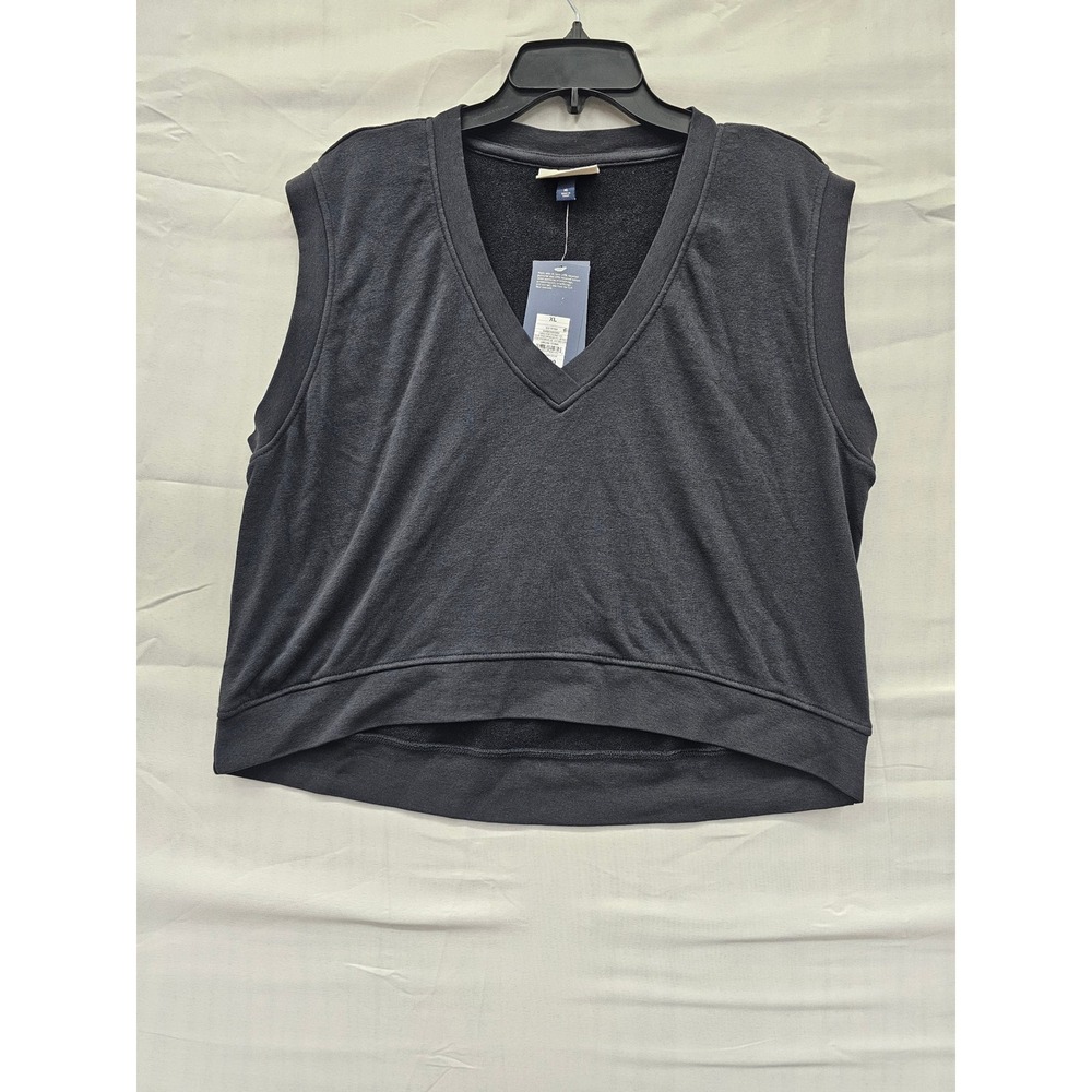 Universal Thread Womens‎ V-Neck Sweatshirt Vest Black XL F16794883-Q2/25 NWT